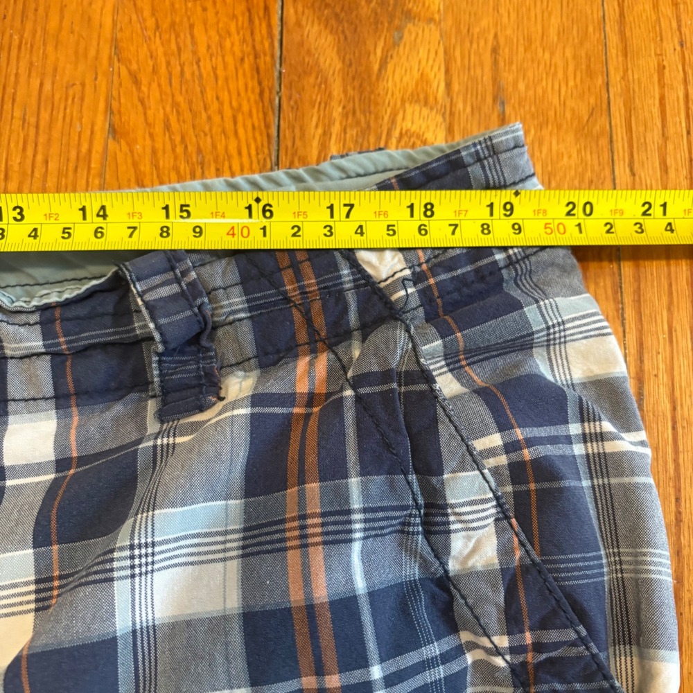 Aeropostale Mens 38 Cargo Shorts Blue Plaid Authentic Drawstring 10" Inseam - Picture 6 of 7